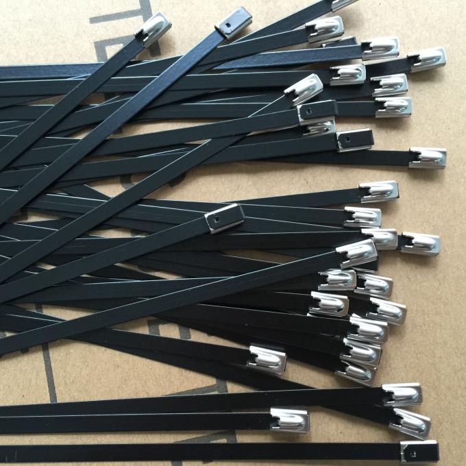 Serres-câble noirs UV en métal, liens d'acier inoxydable pour réunir les fils électroniques