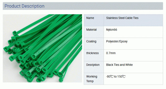 Les serres-câble en nylon de Barb d'acier inoxydable/fermeture éclair extérieure attache la largeur de 4.8mm