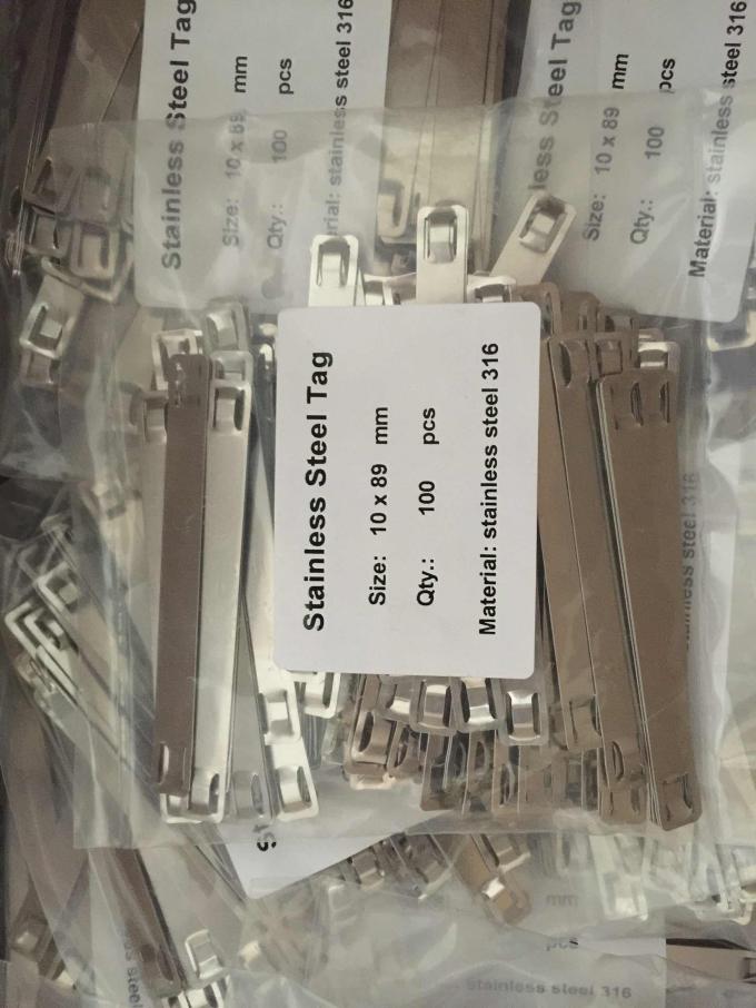 Étiquettes d'identification industrielles de câble de 7 x 75 millimètres, étiquettes en métal d'acier inoxydable